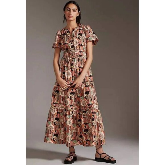 Anthropologie Maeve The Somerset Maxi Dress Sz XS EUC Floral Boho - Picture 1 of 10